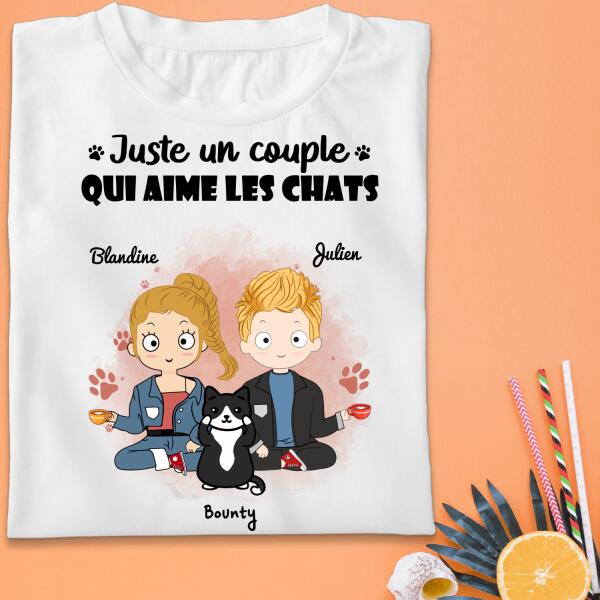 Juste un couple qui aime les chats - Noms et nombre de chats personnalisés