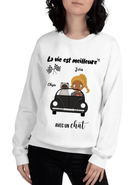 La vie est meilleure avec un chat - Noms personnalisés