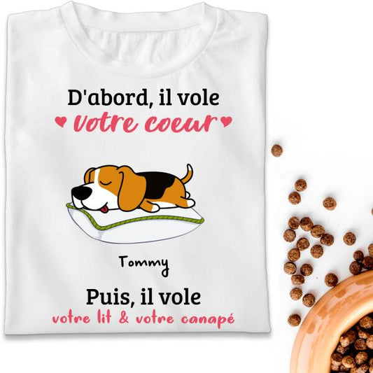 D'abord il vole votre cœur. Puis, il vole votre lit & votre canapé - Noms personnalisés