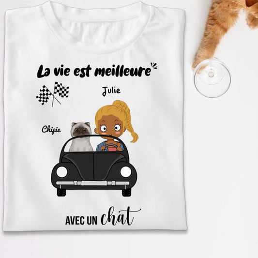 La vie est meilleure avec un chat - Noms personnalisés