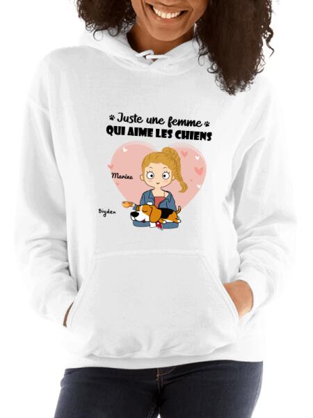 Juste une fille qui aime les chiens - T-shirt personnalisé