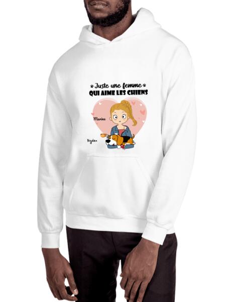 Juste une fille qui aime les chiens - T-shirt personnalisé