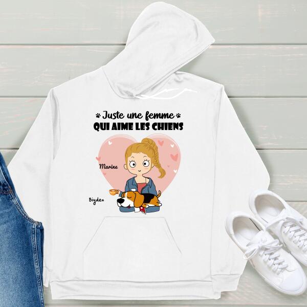Juste une fille qui aime les chiens - T-shirt personnalisé