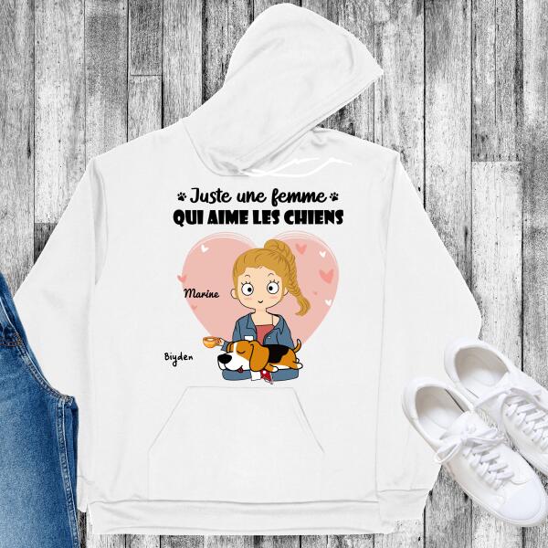 Juste une fille qui aime les chiens - T-shirt personnalisé