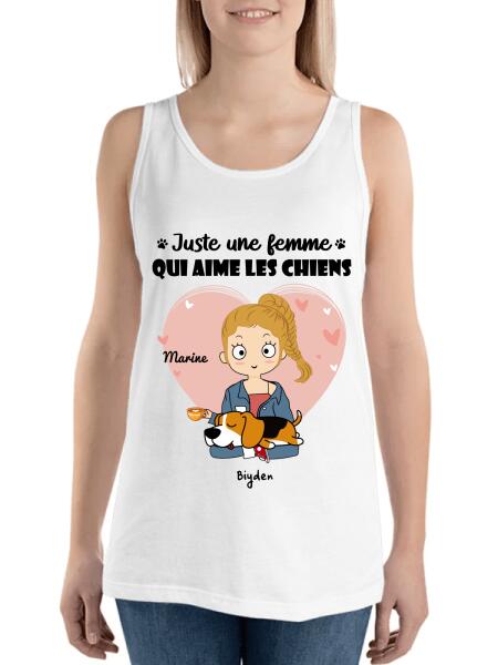 Juste une fille qui aime les chiens - T-shirt personnalisé