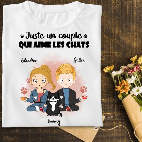 Juste un couple qui aime les chats - Noms et nombre de chats personnalisés