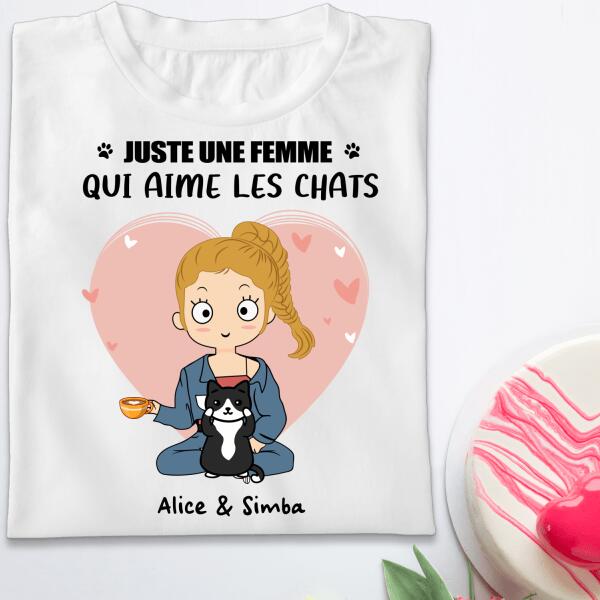 Juste une femme qui aime les chats - Noms et chats personnalisés