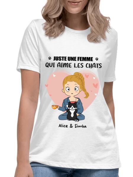 Juste une femme qui aime les chats - Noms et chats personnalisés