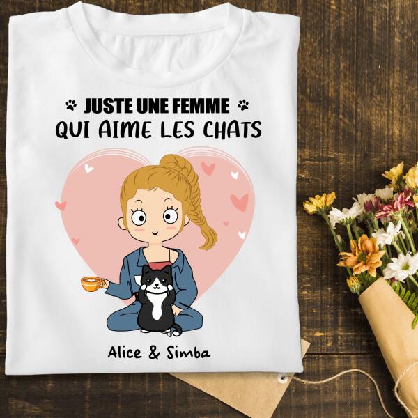 Juste une femme qui aime les chats - Noms et chats personnalisés