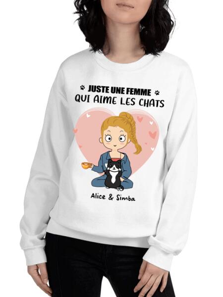 Juste une femme qui aime les chats - Noms et chats personnalisés