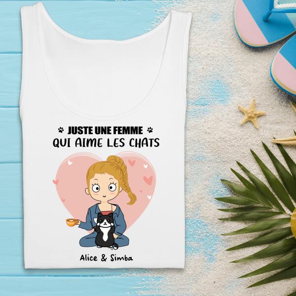 Juste une femme qui aime les chats - Noms et chats personnalisés