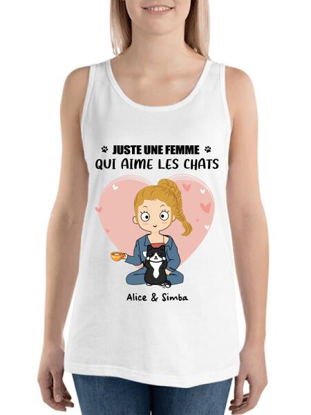 Juste une femme qui aime les chats - Noms et chats personnalisés