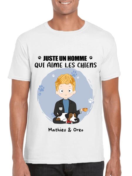 Juste un homme qui aime les chiens - Noms et chiens personnalisés