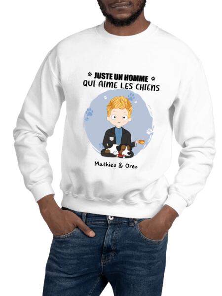 Juste un homme qui aime les chiens - Noms et chiens personnalisés