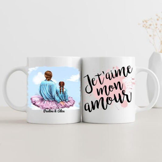 Je t'aime ma fille - Tasse personnalisée