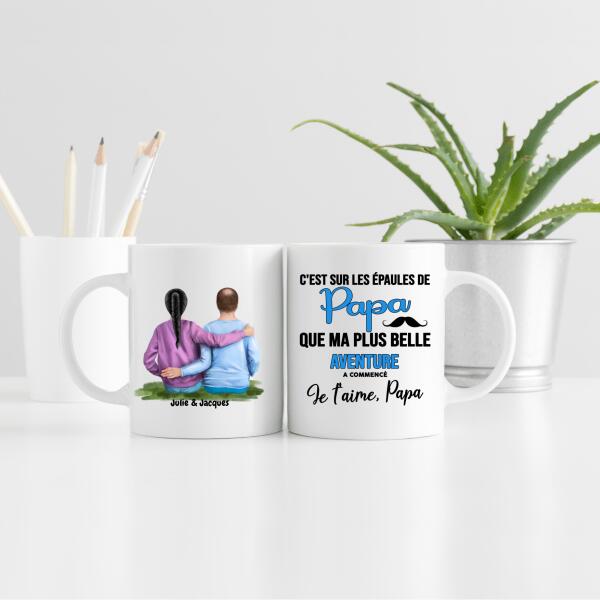 Je t'aime Papa - Tasse personnalisée