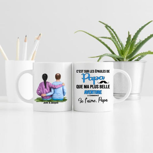 Je t'aime Papa - Tasse personnalisée