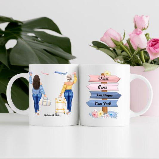 Choisir une destination avec votre meilleure amie - Tasse personnalisée