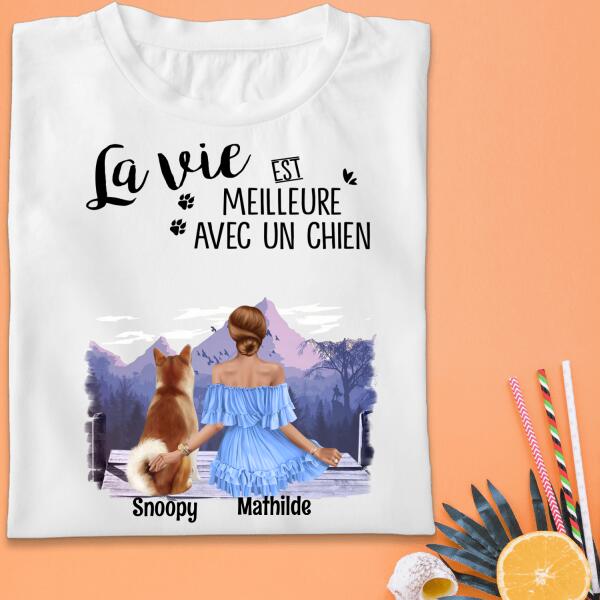 La Vie Est Meilleure Avec Un Chien - Chat - Noms et chiens Personnalisés