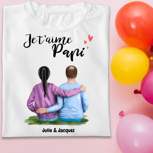 Je T'aime Papi - Famille - Noms personnalisés