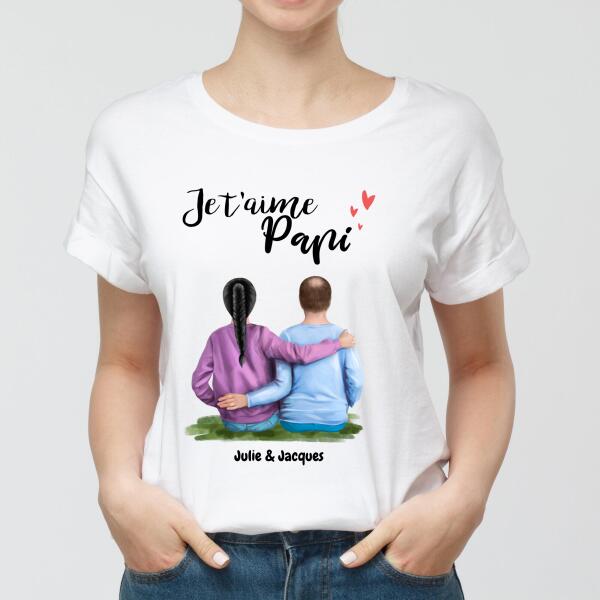 Je T'aime Papi - Famille - Noms personnalisés