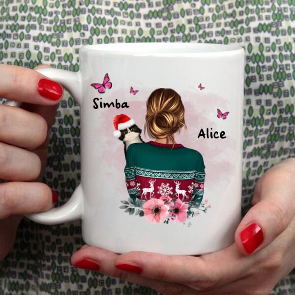 Tout ce que je veux pour Noël, C'est toi - Tasse personnalisée - Jusqu'à 2 Chats