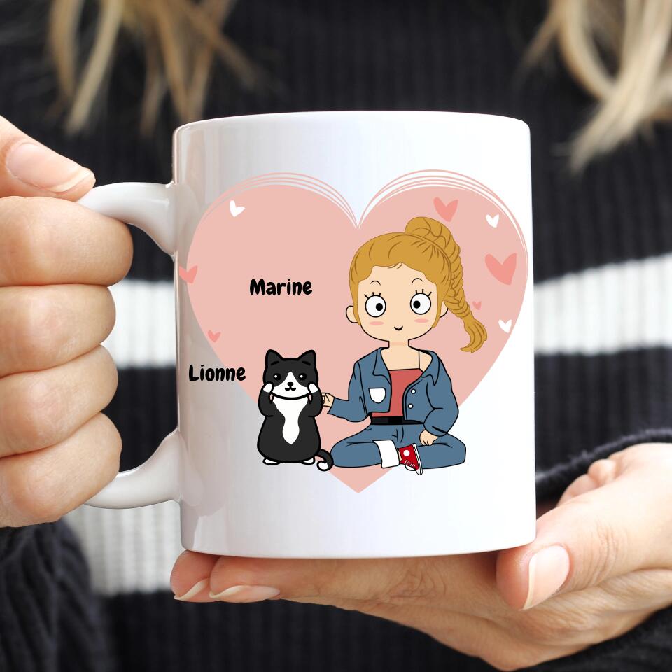 Maman Chat - Tasse personnalisée - Jusqu'à 5 chats