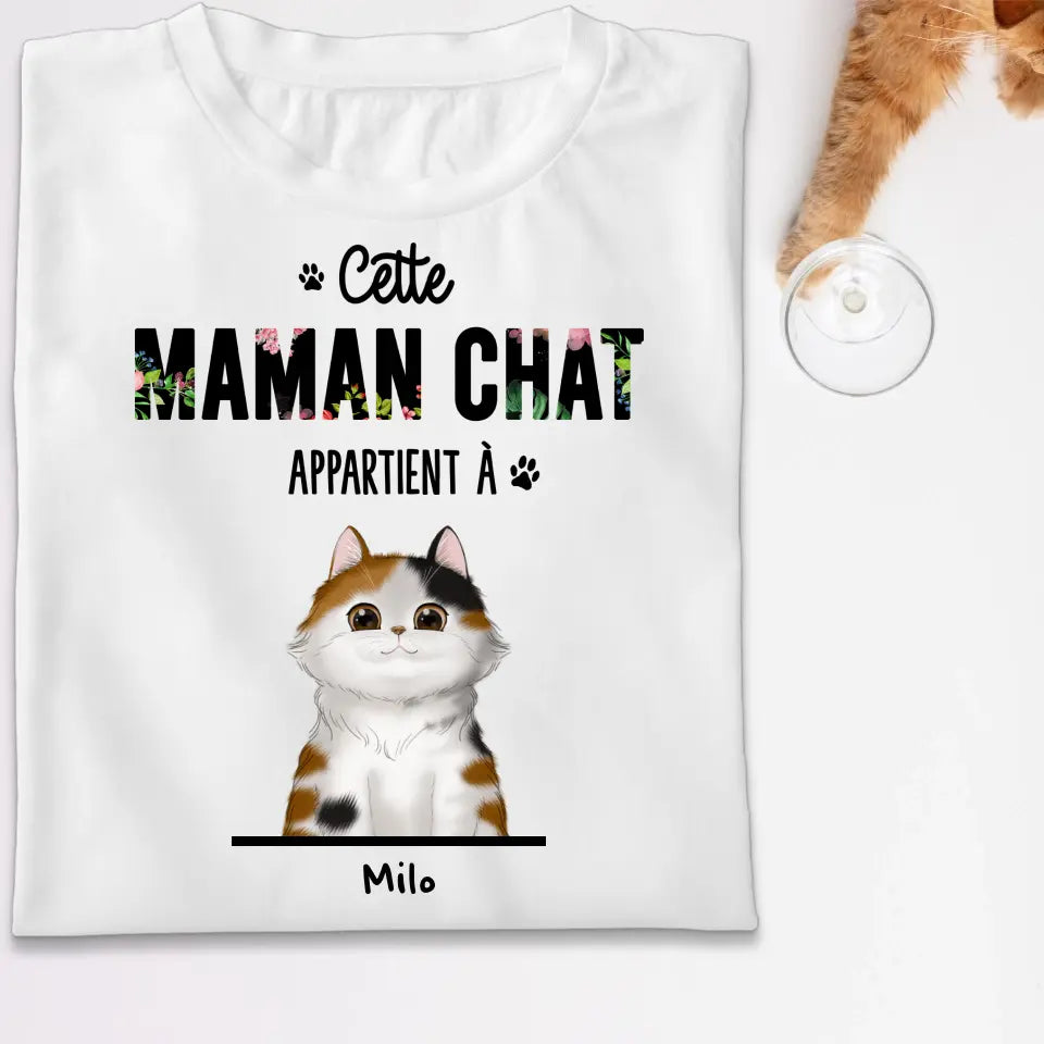 Maman ou Papa Chat - Noms Personnalisés - Jusqu'à 3 Chats