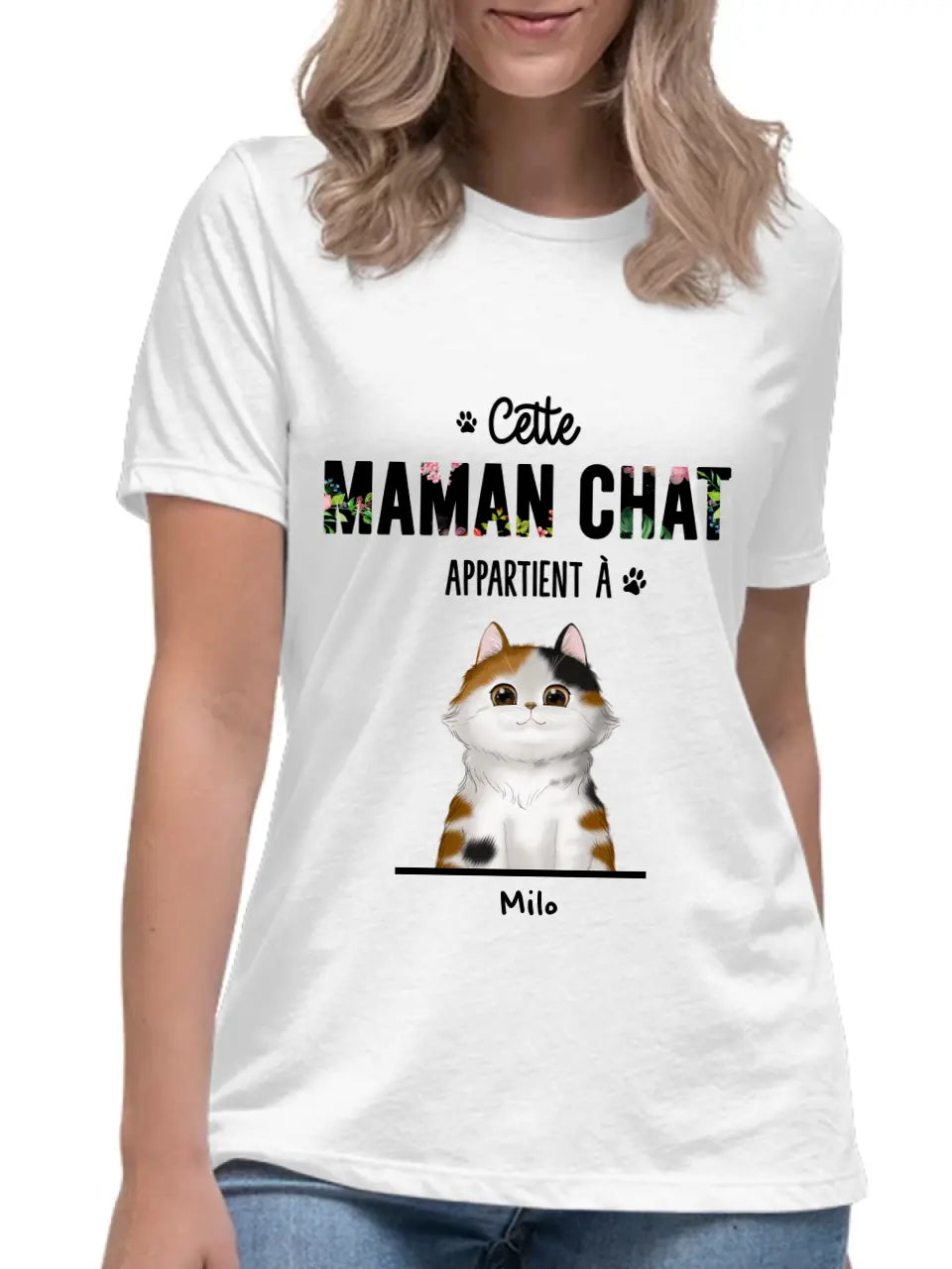 Maman ou Papa Chat - Noms Personnalisés - Jusqu'à 3 Chats