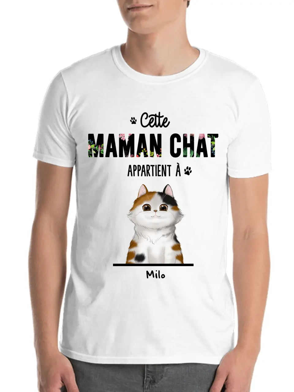 Maman ou Papa Chat - Noms Personnalisés - Jusqu'à 3 Chats