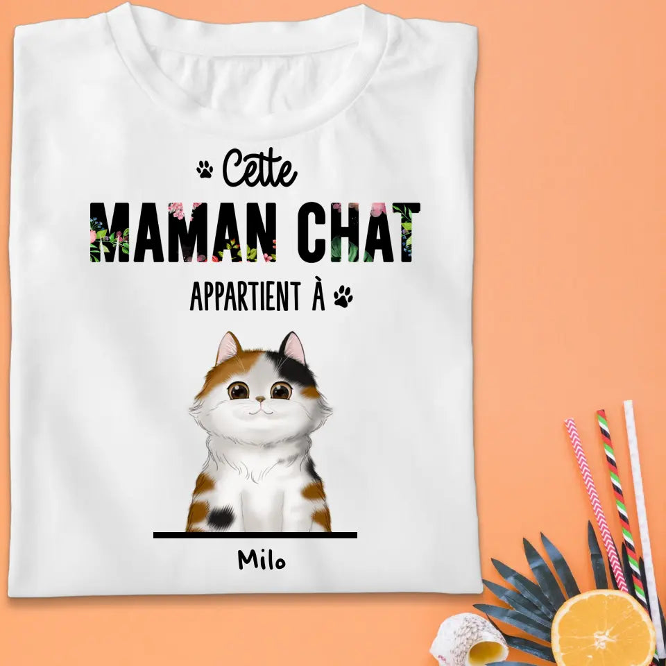 Maman ou Papa Chat - Noms Personnalisés - Jusqu'à 3 Chats