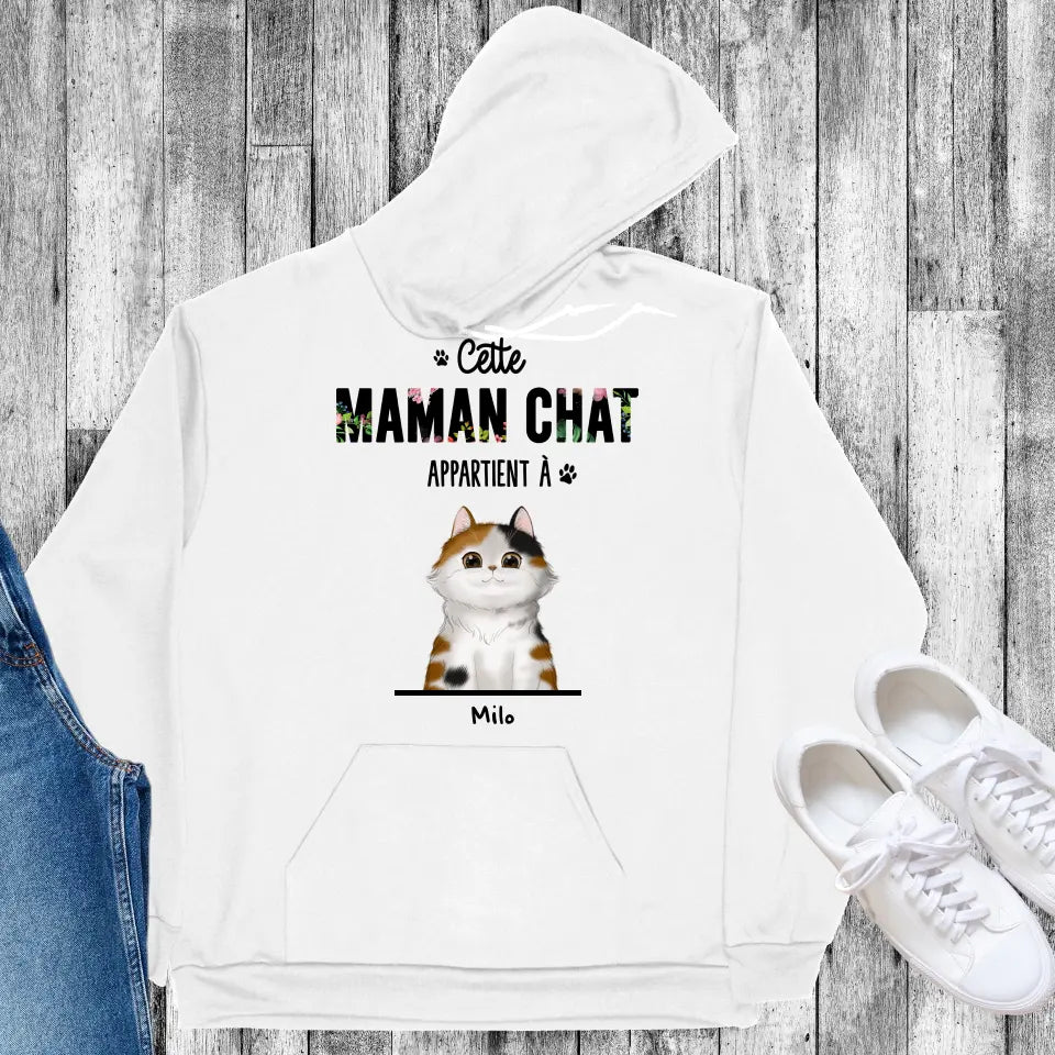 Maman ou Papa Chat - Noms Personnalisés - Jusqu'à 3 Chats