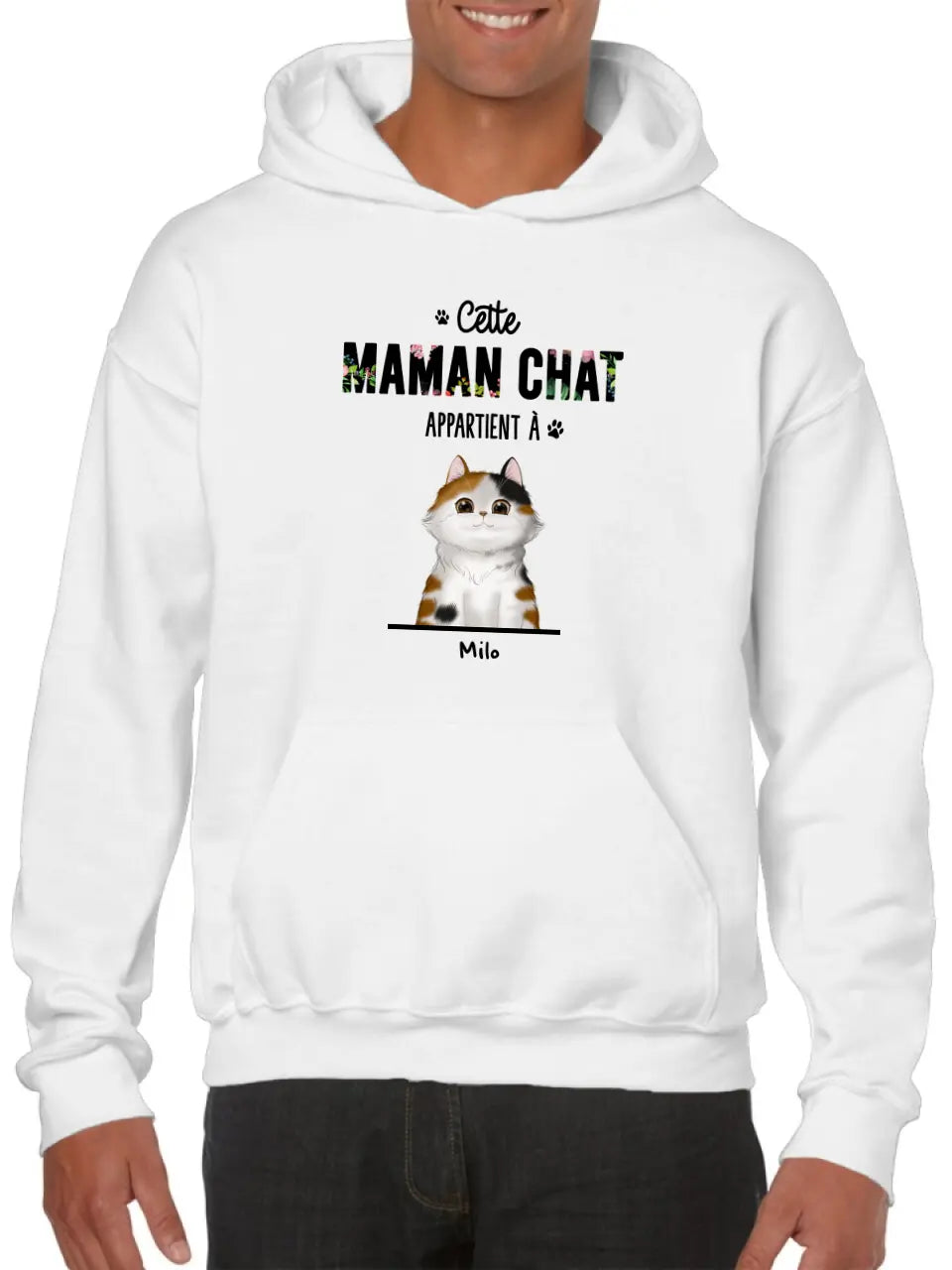 Maman ou Papa Chat - Noms Personnalisés - Jusqu'à 3 Chats
