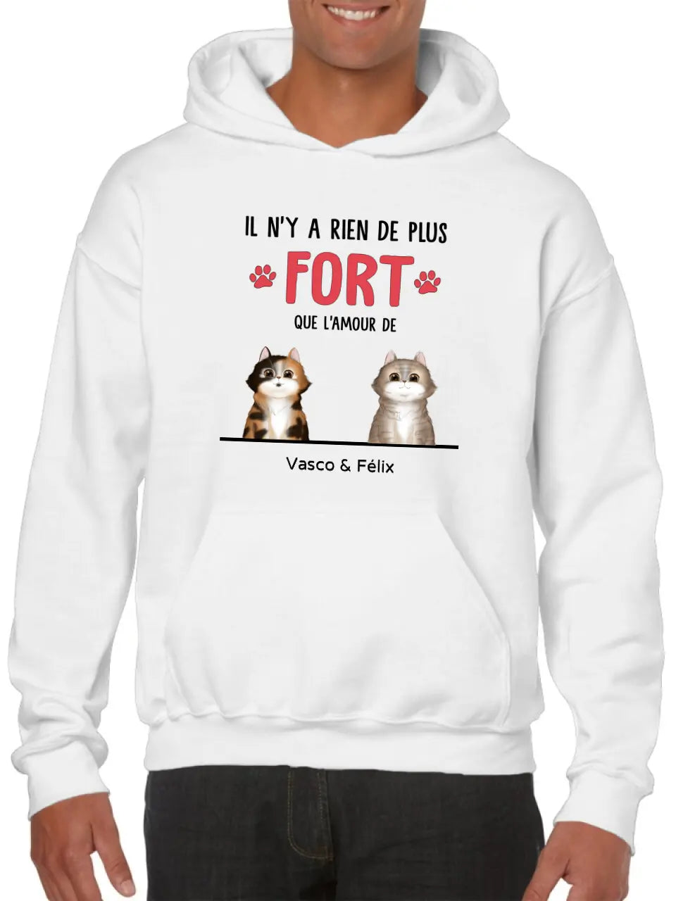 Il n'y a rien de plus fort que l'amour d'un chat ou chien - T-shirt personnalisé