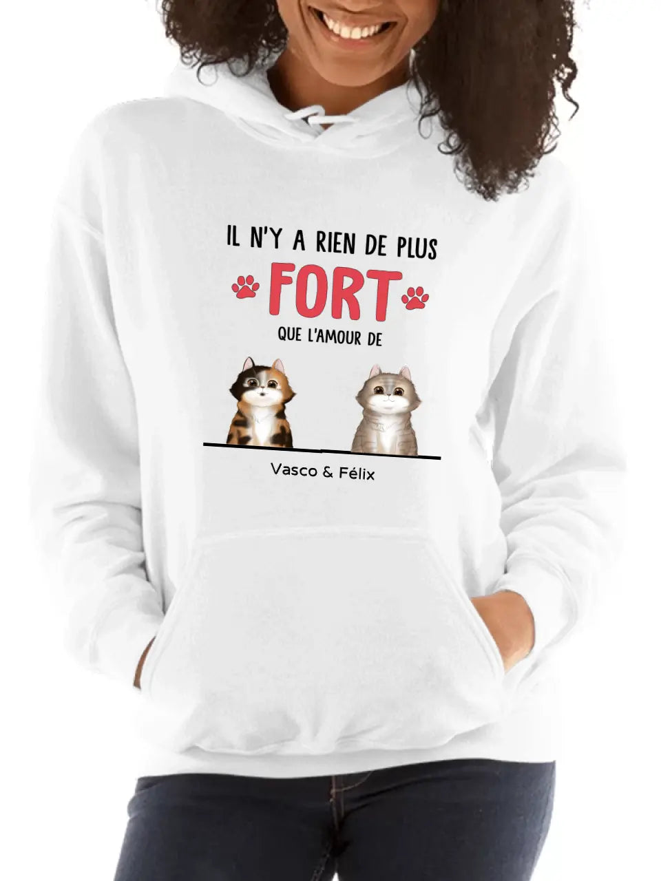 Il n'y a rien de plus fort que l'amour d'un chat ou chien - T-shirt personnalisé