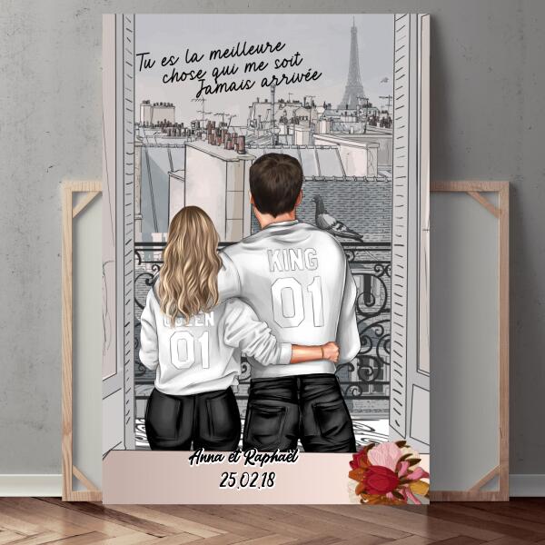 Toile - Tu es la meilleure chose qui me soit jamais arrivée - Prénoms, textes et caractères personnalisés