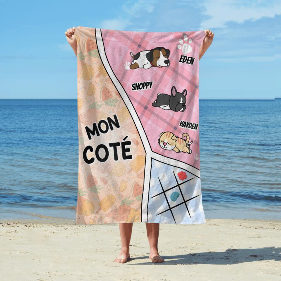 Serviette de plage Personnalisable - Moi Et Mes Animaux avec un Jeu.. - Jusqu'à 3 Animaux Personnalisables