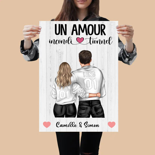 Poster - Je t'aime mon amour - Prénoms, textes et caractères personnalisés