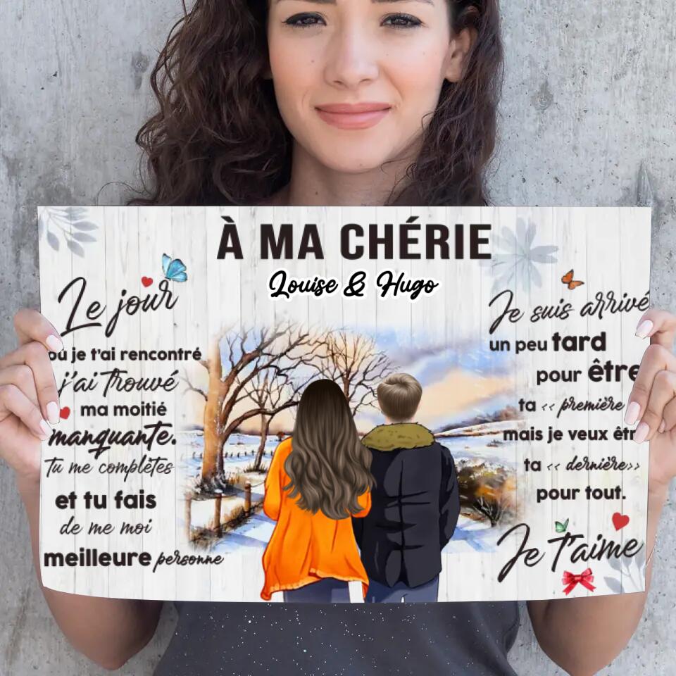Poster - À Mon Chéri (Ma Chérie) - Noms Personnalisables